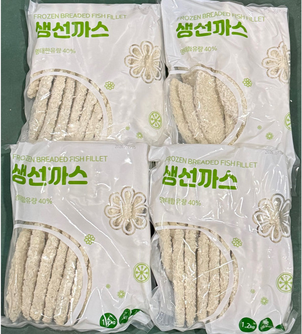 랜시 생선까스 1.2kg 가공식품 튀김류 간식 돈까스 냉동식품, 4개