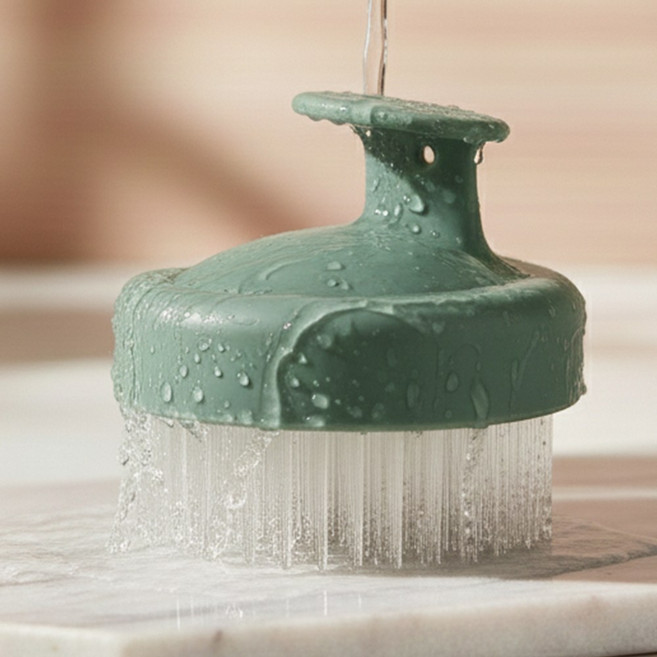 루벨르 밀착케어 샴푸브러쉬 두피 마사지기, 1개, 그린