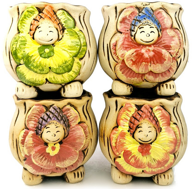 무배 행복한꽃그릇 누미2번 4종세트 다육이화분 분갈이흙, 4개