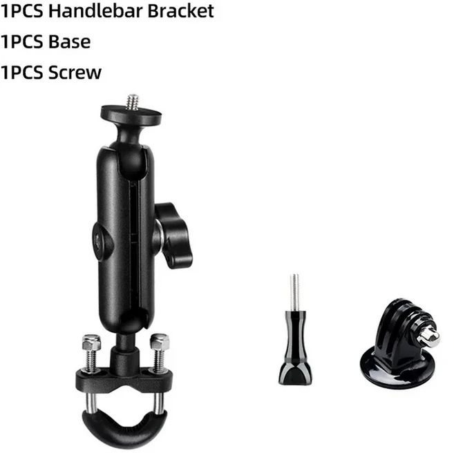 오토바이 자전거 카메라 거치대 핸들 바 마운트 브래킷 1/4 금속 스탠드 고프로 히어로 13 12 11 10, 02 Option B