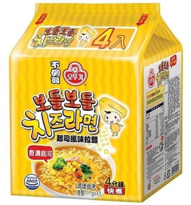 不倒翁 起司風味拉麵, 1個, 不倒翁 起司麵 一袋四包