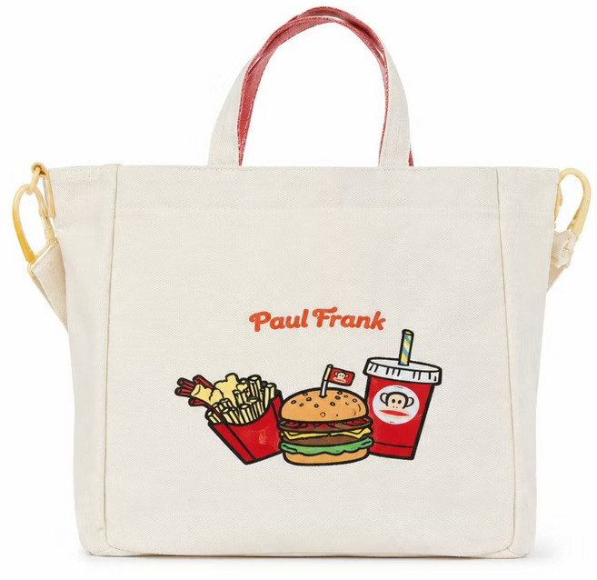 PAUL FRANK 側背包 可愛印花設計, 米白色