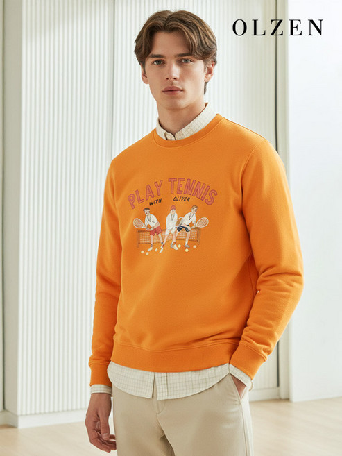 올젠 남녀공용 올리버 맨투맨 티셔츠 (ZMD1TR1301)