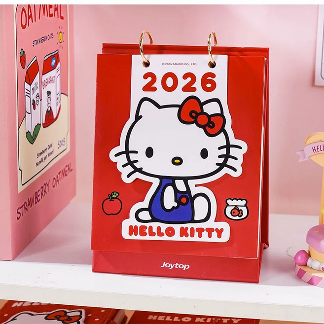 다나에 산리오 시나모롤 헬로키티 2026년 프리미엄 탁상용 달력 +Integrated International Trade Co. Ltd 머리핀, 1 헬로키티2번, 1개