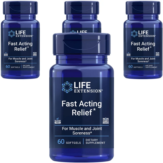 라이프익스텐션 패스트 액팅 릴리프 소프트젤, 60정, 4개 - 쿠팡