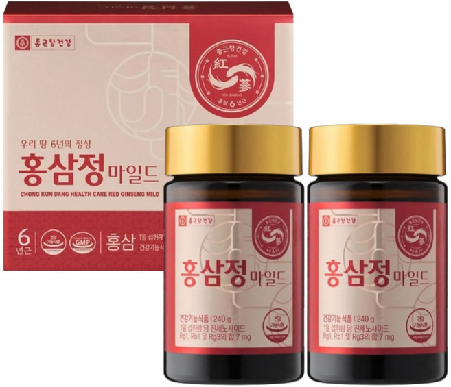 종근당건강 홍삼정 마일드 240g 2병 선물세트 6년근 홍삼농축액, 1세트