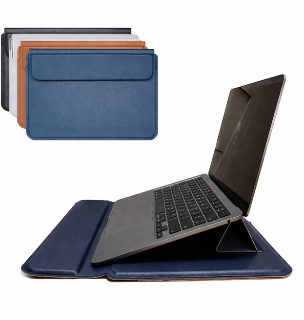 미룬토 휴대용 맥북 갤럭시북 거치대 손목보호 노트북 커버 파우치, 1개, 블루