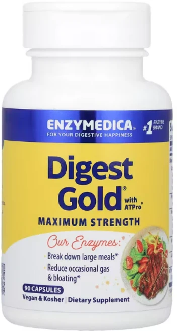 Enzymedica 다이제스트 골드 with AT프로 타블렛, 90정, 1개 - 쿠팡