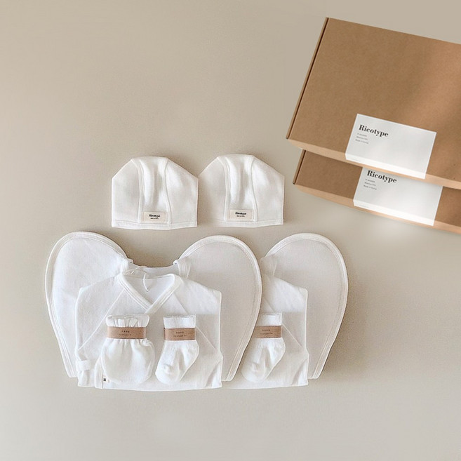 리코타입 트윈키트 - 신생아 출산선물 10종 세트(우드토이 증정)