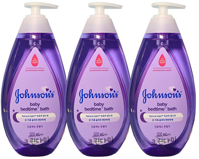 존슨즈 베이비 바스 베드타임 바디워시, 500ml, 3개