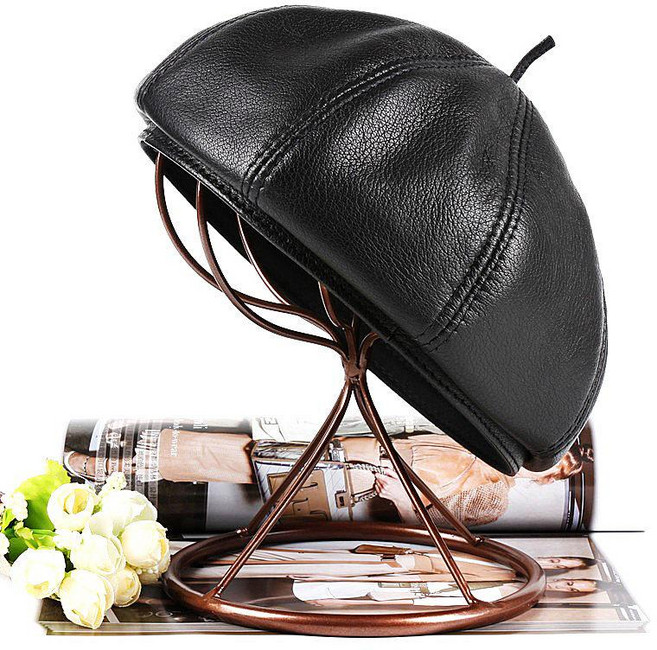 남성 양가죽 베레모 데일리 중년용 모자 겨울용 헌팅캡