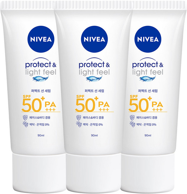 니베아 프로텍트 앤 라이트 필 퍼펙트 선 세럼, 90ml, 3개