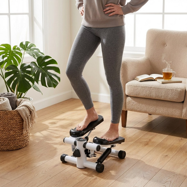 요슐라 프리미엄 실내 스텝퍼 가정용 하체운동 계단오르기 홈트 운동기구, 블랙