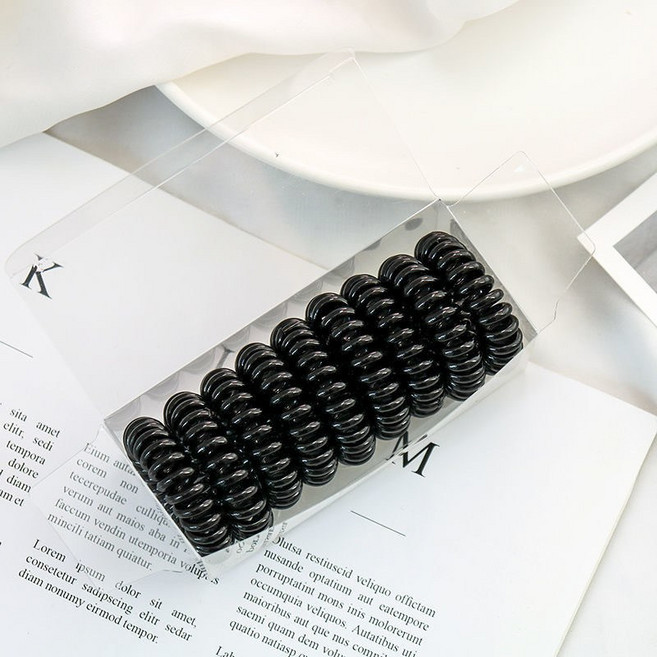 이쁨달다 젤리 스프링 자국없는 데일리 중소형 머리끈 9p + 케이스 세트 RK194