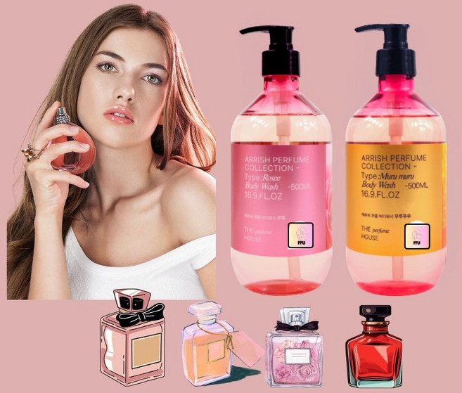 프프유 향수바디워시 향오래가는바디워시 퍼퓸향수 로즈향, 1개, 500ml