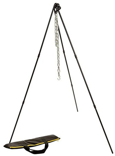 Lodge 조절 가능한 캠프 삼각대 높이 101.6cm(40인치)~152.4cm(60인치) 블랙, Adjustable