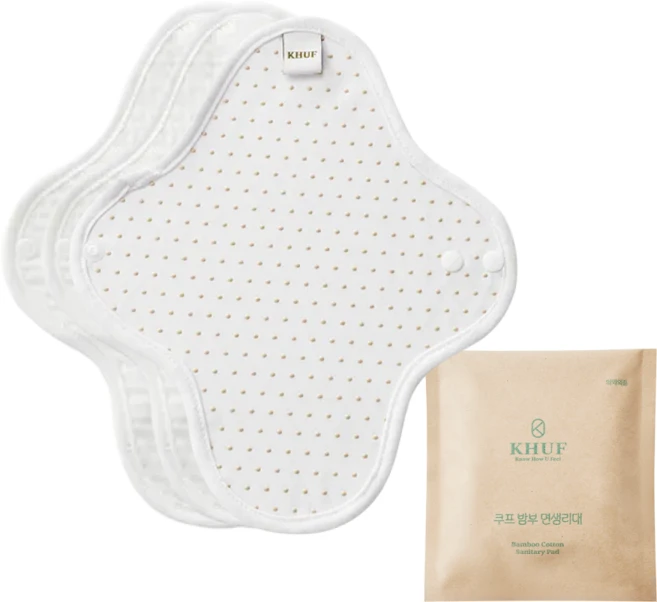쿠프 프리미엄 유기농 밤부 면생리대 베이지, 3개, 1개입, 소형 - 쿠팡