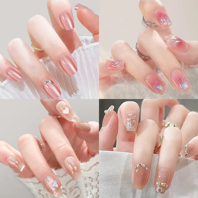 키스미스 네일아트 셀프 네일팁 인조손톱 4종타입 x 24p, 1개, 혼합색상 샤이니 시리즈 - 쿠팡