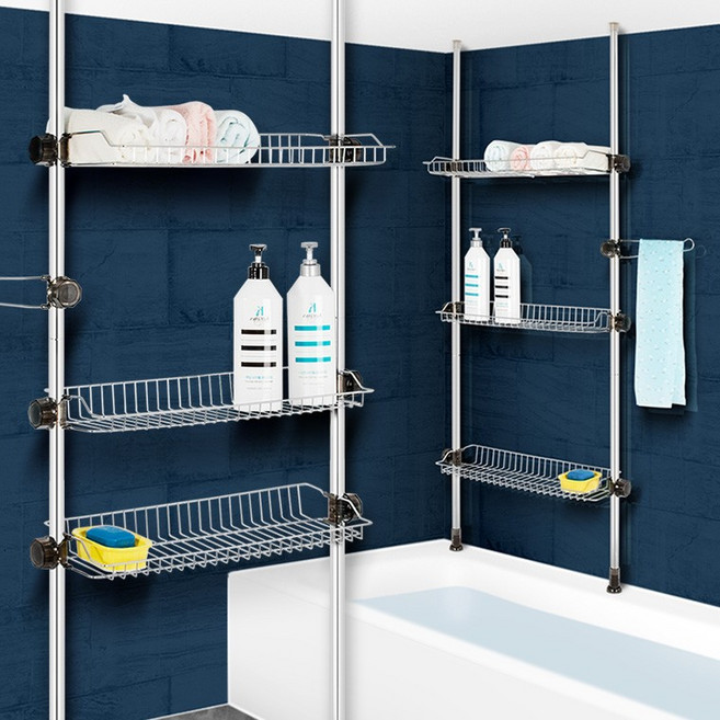 H-기둥식욕조위선반 600 3단 욕실틈새 수납정리 수건, 상세페이지 참조, 1개