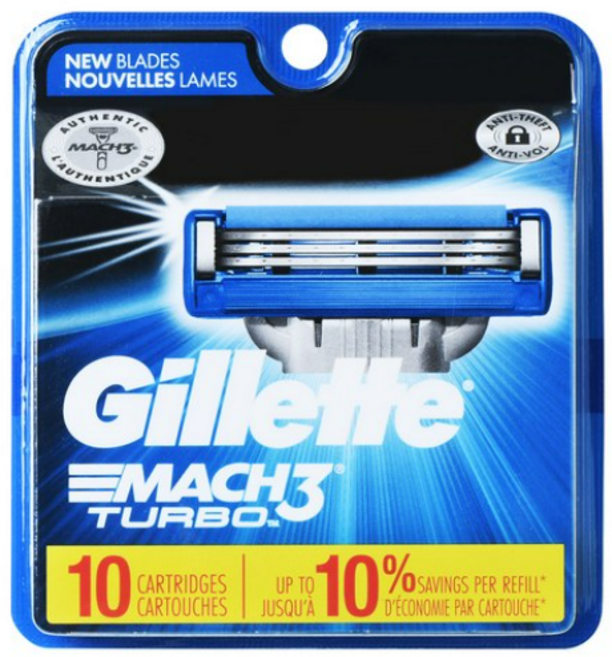질레트 마하3 터보 면도날, 10개입, 1개