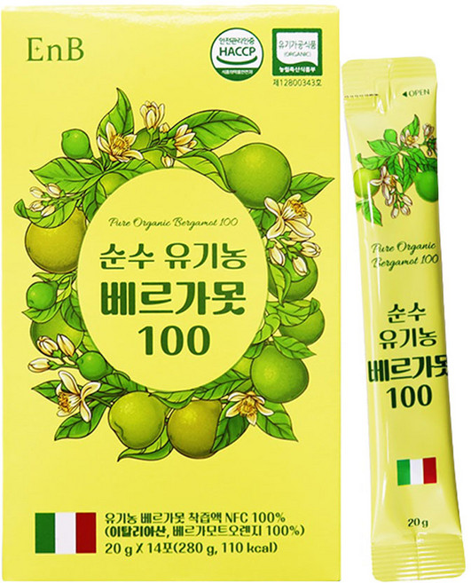 순수 100% 유기농 베르가못 스틱, 1세트, 280g