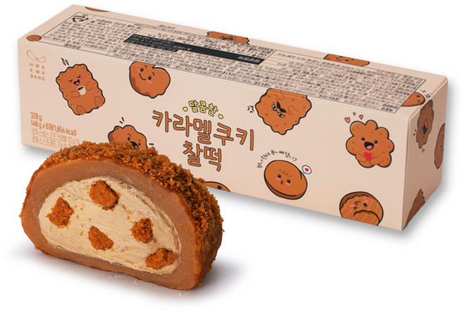 화과방 카라멜 쿠키찰떡(40gx8개입) / 로투스찹쌀떡 스프레드, 1세트, 320g