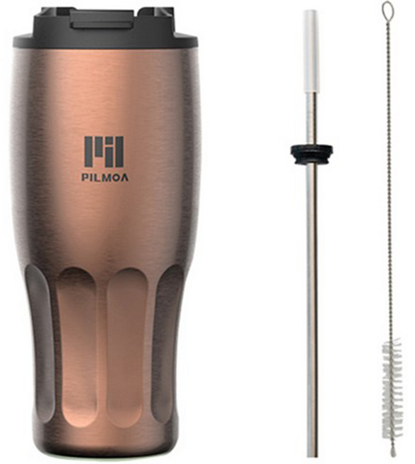 필모아 E900 보온 보냉 대용량 스텐 텀블러, 로즈골드, 900ml, 1개