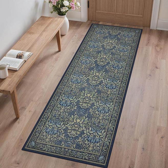 GENIMO Washable Floral Runner Rug 2x6 Non-Slip Long Hallway Carpet for Entryway Kitchen Indoor