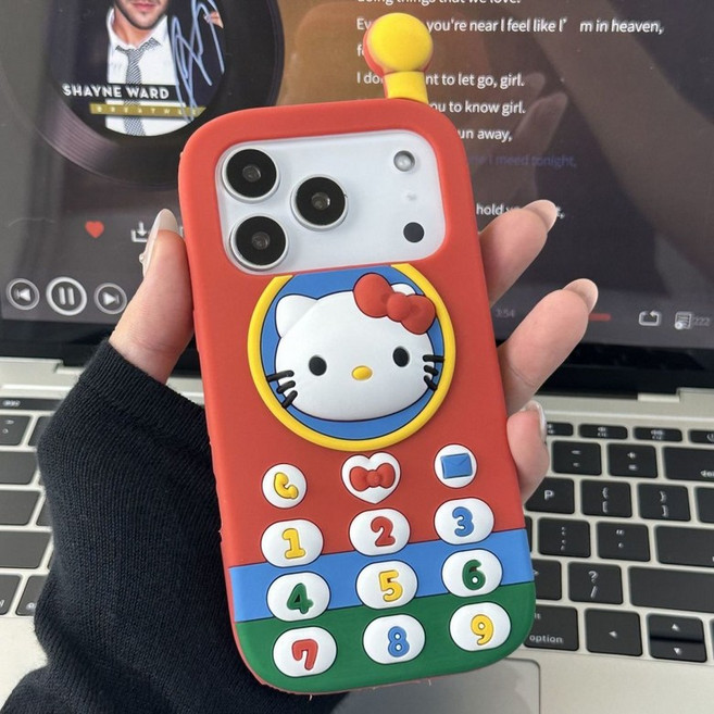 수현이네 키티 실리콘 케이스 아이폰17/16/15 프로맥스 호환 케이스