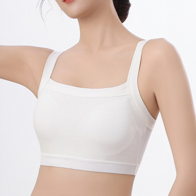 미미캐츠 캡내장 스퀘어넥 레이온 스판 여성 베이직 브라탑 탑브라 BR-6851