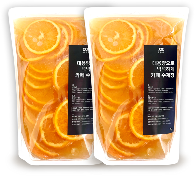 새청달청 수제 오렌지 슬라이스청 카페 재료 대용량 납품, 1개, 2개입, 2kg