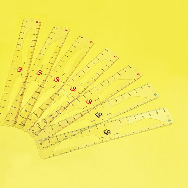 래쉬포인트 눈썹 디자인자 7종 반영구 눈썹자 눈썹가이드자, 1개, 남자눈썹자 7번