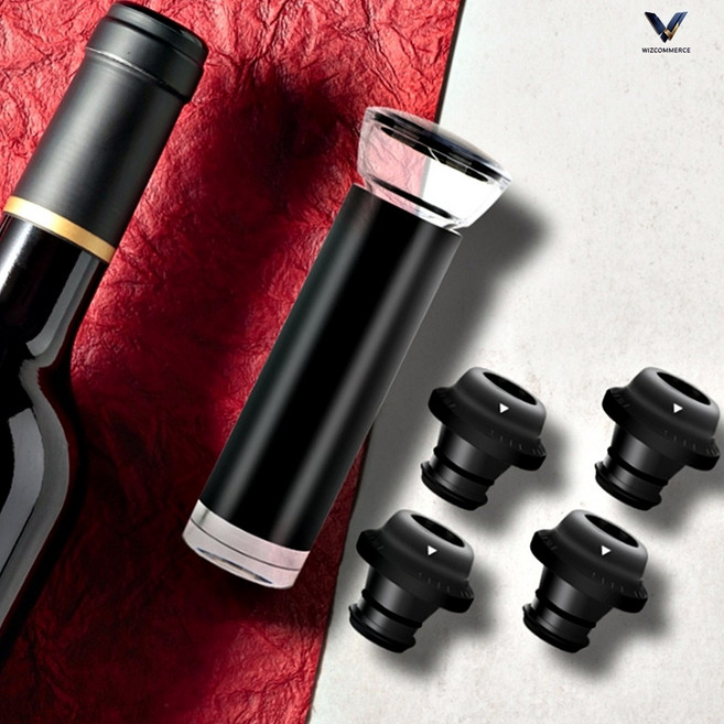 와인 용품 와인 병 보관용 진공 마개 스토퍼 세이버 W3블랙, 와인진공마개 W3 실버, 1개