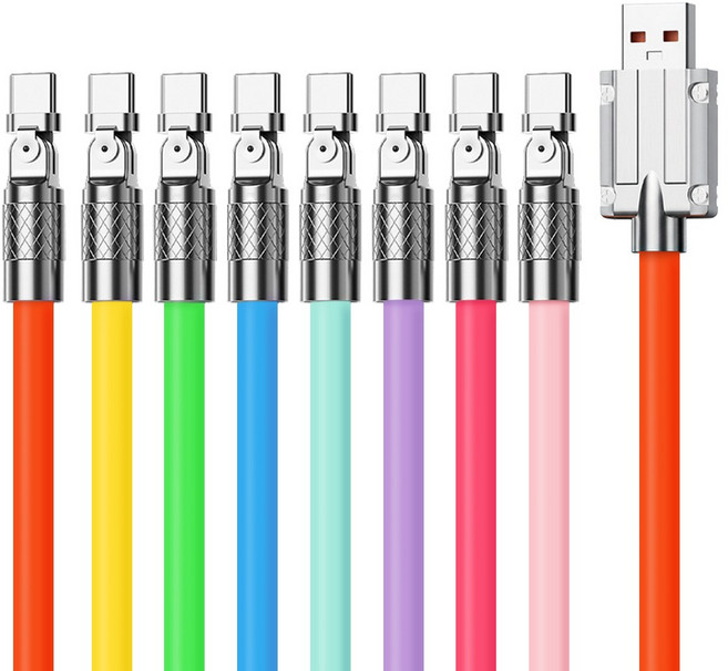 도파밍 두꺼운 180도 회전 120W 초고속 충전케이블, 1개, 블루 USB to C, 1.5m