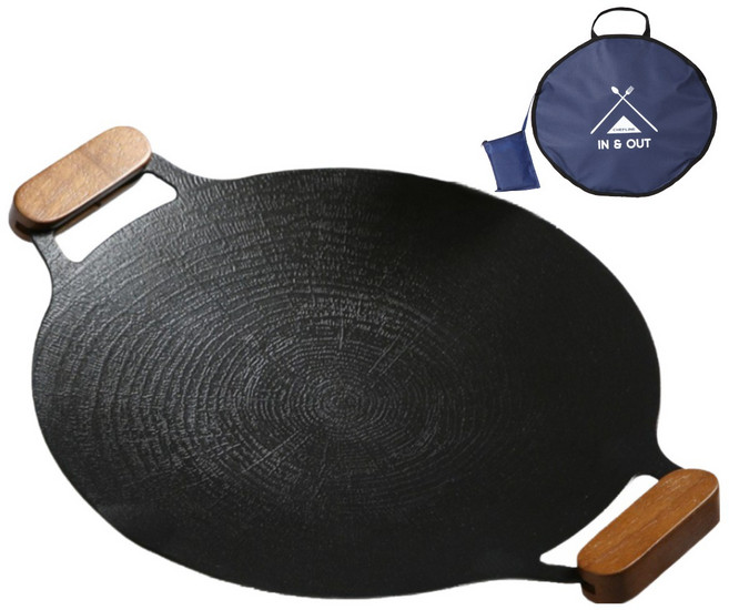 국산 셰프라인 캠핑 그리들 플러스 솥뚜껑 구이판 전용가방+손잡이, 1세트, 33cm