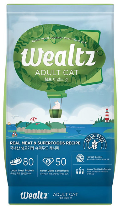 Wealtz 維爾滋 天然無穀貓糧 鮭魚配方, 1個, 維爾滋貓糧-成貓,1.2kg