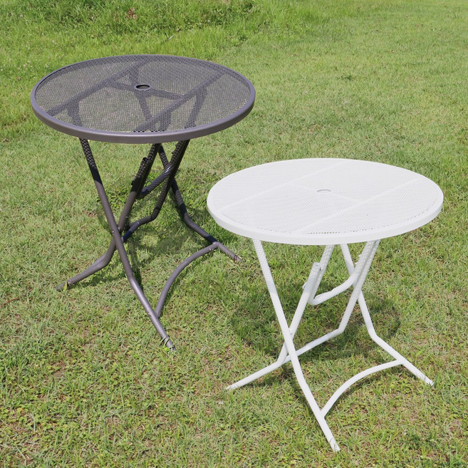 체어센스 루첸 650 원형 테이블 야외 철망 접이식, 루첸 650 그레이
