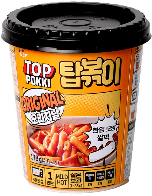 굿푸드365 컵떡볶이 보통맛 한입 모양 쌀떡볶이 178g, 1개