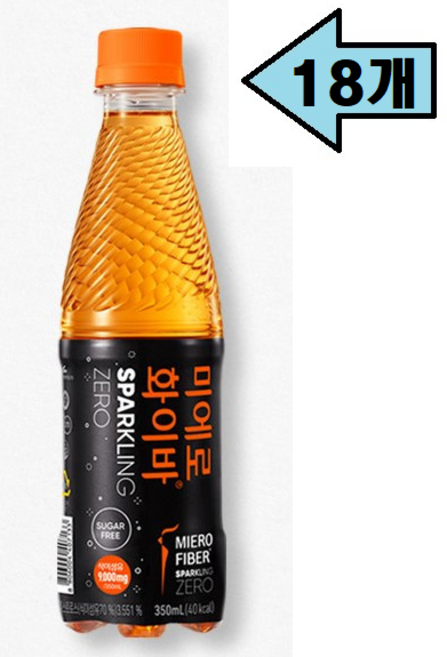 현대약품 미에로화이바 스파클링 제로, 350ml, 18개