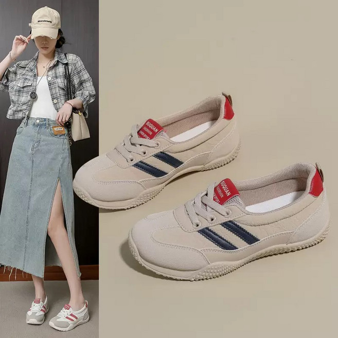 여성 독일군 운동화 레트로 캐주얼 스니커즈 데일리 슈즈 편안한 운동화