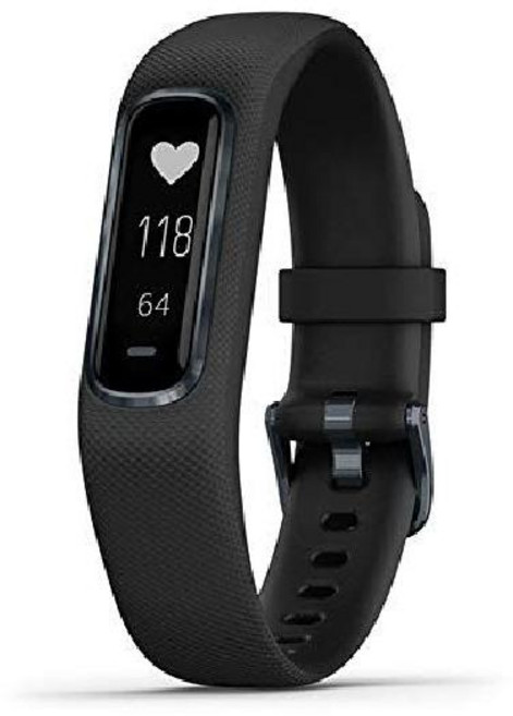 Garmin vivosmart 4 가민 활동 및 피트니스 트래커(맥박 산소 심박수 모니터 포함) 검정색 대형 밴드, Small/Medium, Black