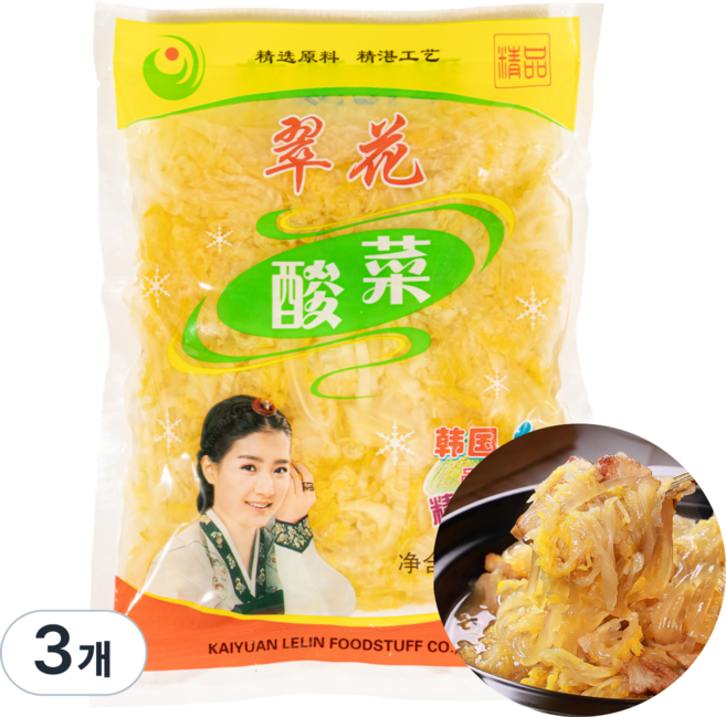 연소중국식품 추이화 쏸차이 배추채절임 중국반찬 볶음요리 500g*3개, 500g, 3개