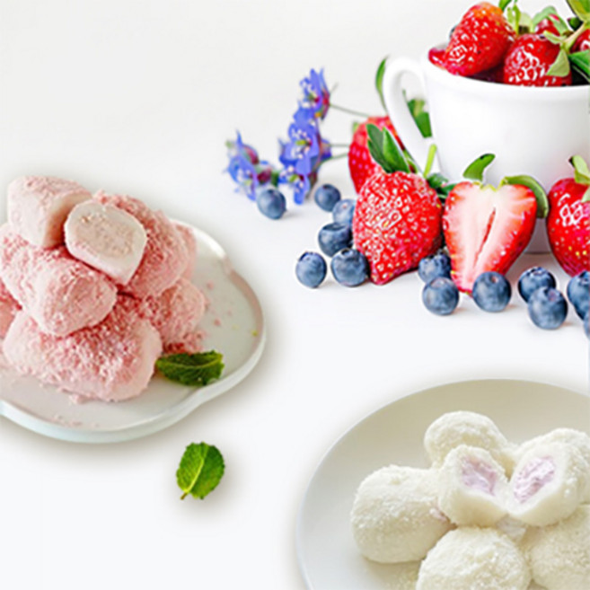 다원 카스테라 딸기크림 찹쌀떡과 블루베리 크림치즈 찰떡 세트 (480g= 80g * 6봉), 1개, 480g