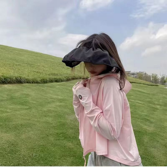 防曬衣女夏季2025新款防紫外線透氣輕薄款防曬服外套, 冰霧粉, 均碼（寬鬆版80-145斤）