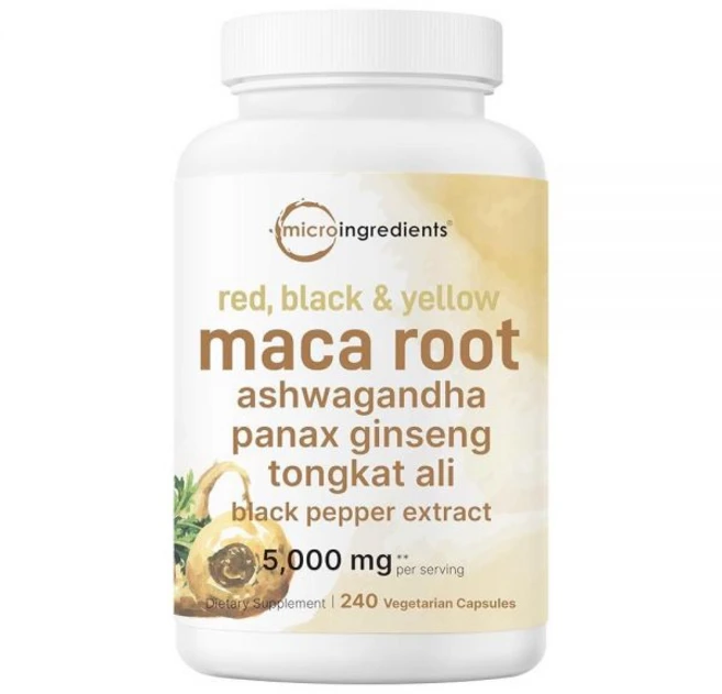 여성 및 남성용 마카 뿌리 캡슐 5 000mg | 아쉬와간다 레드 블랙 옐로우 뿌리 인삼 통캇 알리 흑후추 함유 채소 240개 에너지 기분 호르몬 균형 지원, 여성 및 남성용 마카 뿌리 캡슐 5,000mg | 아쉬, 1개 - 쿠팡