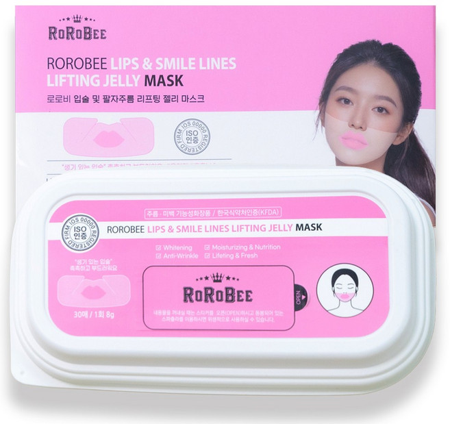 로로스키니 하이드로겔 팔자 & 입술 주름패치 콜라겐 리프팅 마스크팩 데일리 1일1팩, 2개, 30개입