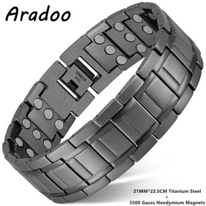 네오디뮴팔찌 에너지 활력 자석 건강 팔찌 남성용 3배 강도 3500 가우스 순수 구리, 1개, 16)Q1