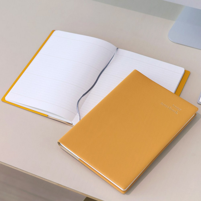 [페니체] 유어 노트북 필사 일기 노트 라인 무지 연습장 168매 10컬러, 1개, 옐로우