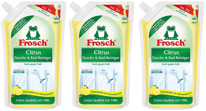 Frosch 프로그 욕실 클리너 리필 950ml 3팩 시트러스 frog Bathroom cleaner citrus refill pack 950 ml, 3개