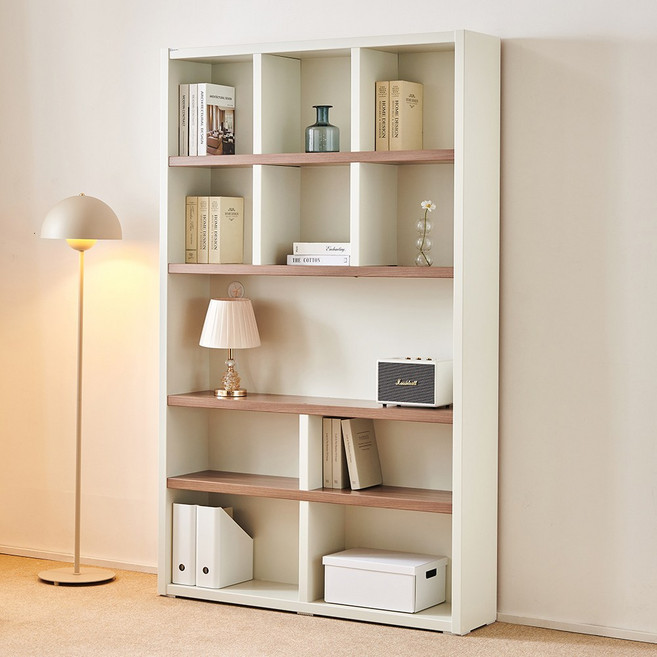 동서가구 스토이 1200 5단 책장 DF906342, 크림화이트브라운